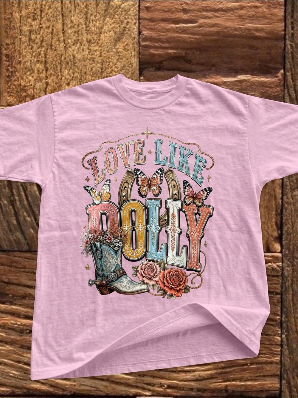 Gildan Pink 'Love Like Dolly' Shirt - Dolly Parton Country Music